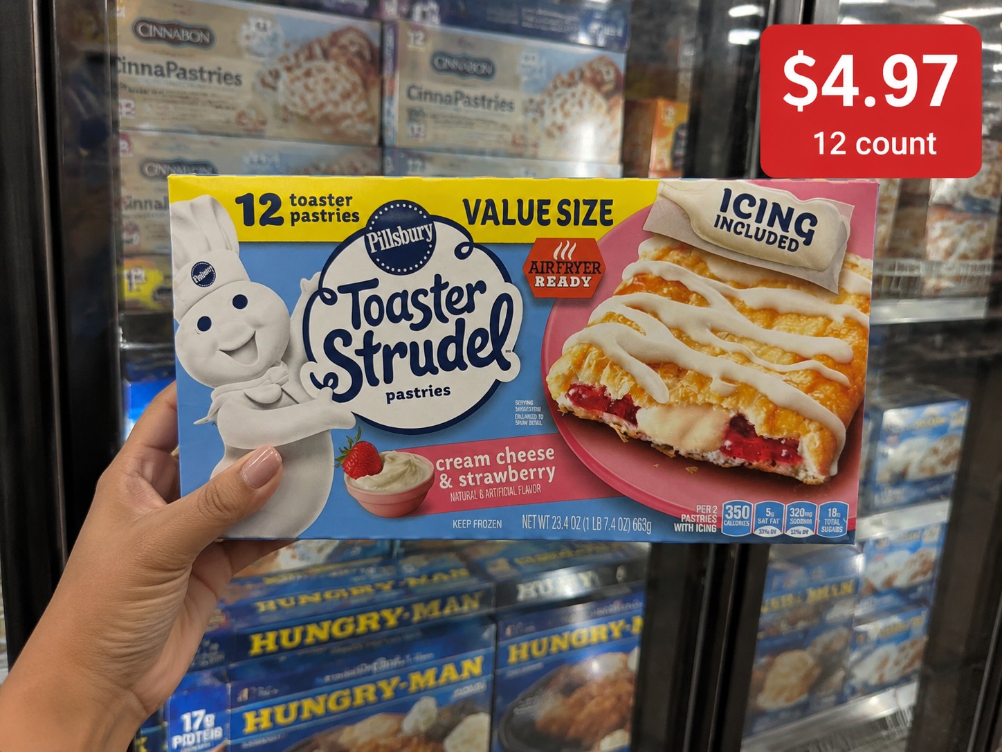 Pillsbury Toaster Strudel pastries cream cheese & strawberry 12 toaster pastries VALUE SIZE