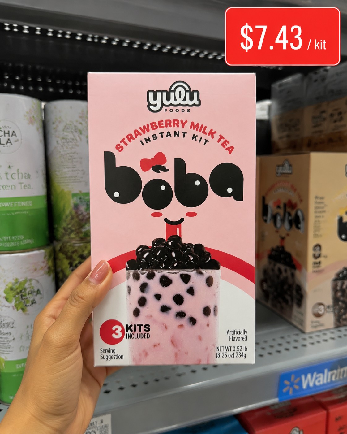 YUUU FOODS STRAWBERRY MILK TEA INSTANT KIT boba