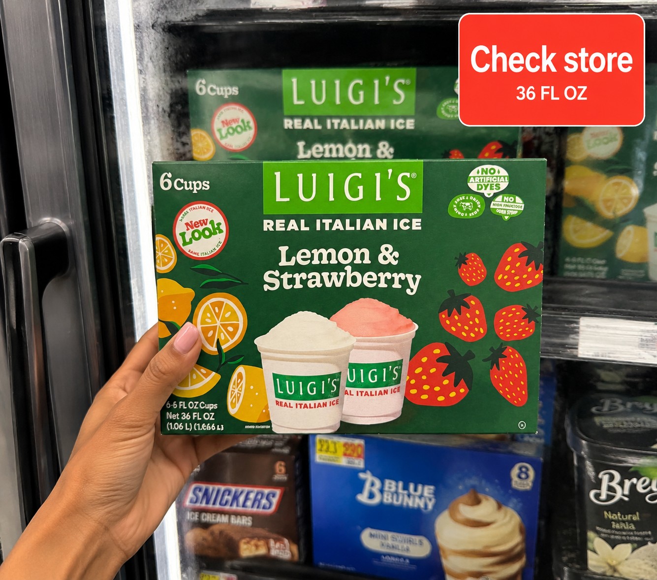LUIGI'S REAL ITALIAN ICE Lemon & Strawberry