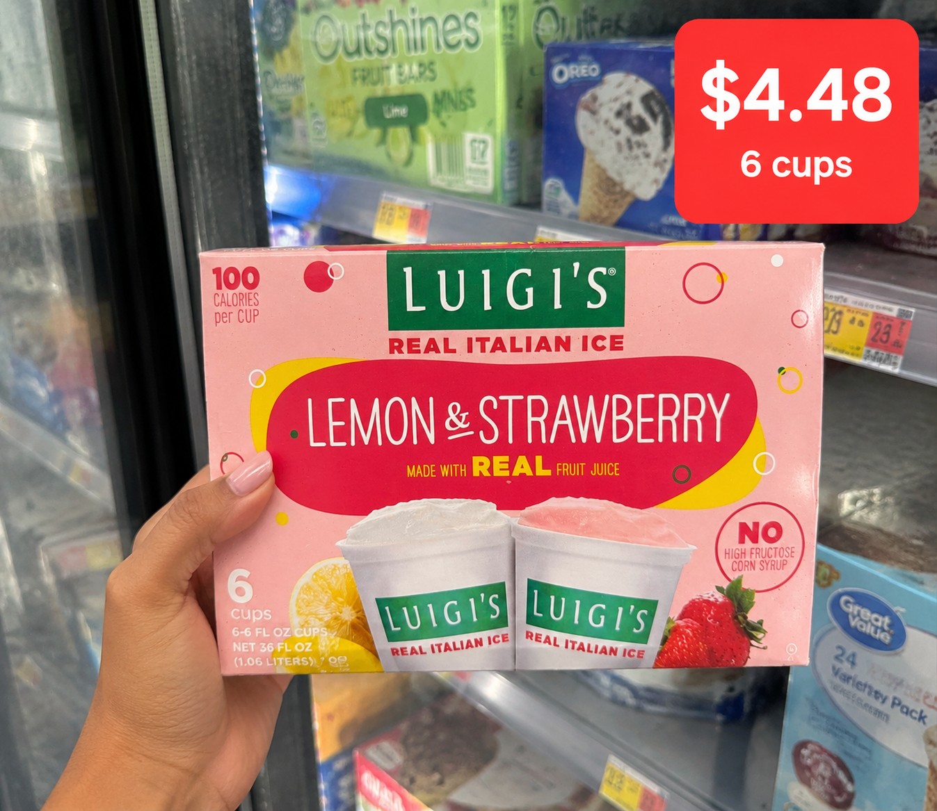 LUIGI'S REAL ITALIAN ICE LEMON & STRAWBERRY