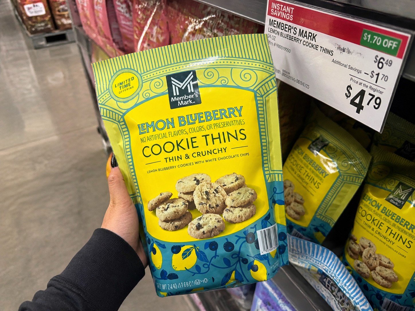 Member's Mark Lemon Blueberry Cookie Thins Lemon Blueberry Cookies with White Chocolate Chips