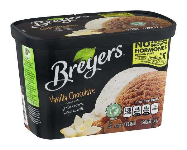 Breyers All Natural Vanilla & Chocolate Ice Cream | $5.99 - Buy 1, Get 1 Free
