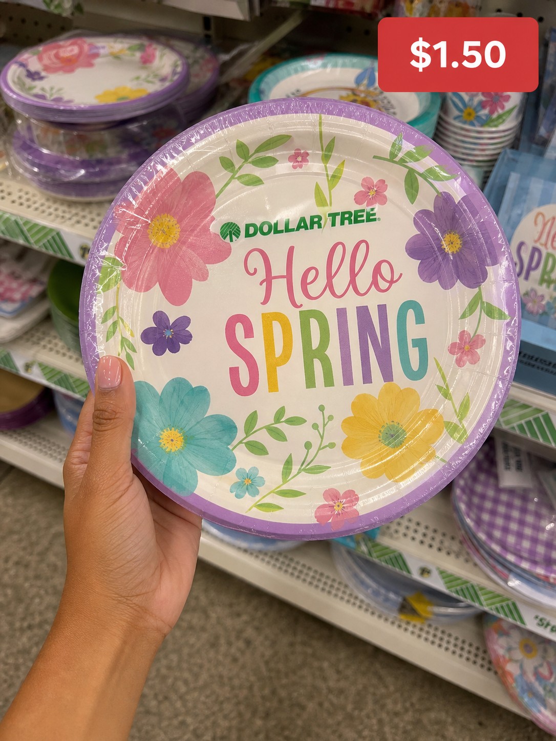 Hello Spring Paper Plate