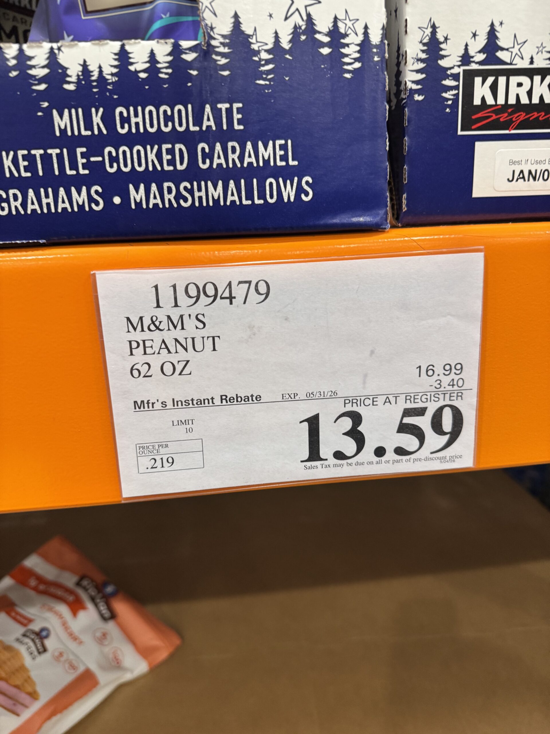 M&M's Peanut Chocolate Candies - price tag