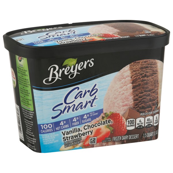 Breyers Carb Smart Vanilla, Chocolate, Strawberry Frozen Dairy Dessert | $5.99 - Buy 1, Get 1 Free
