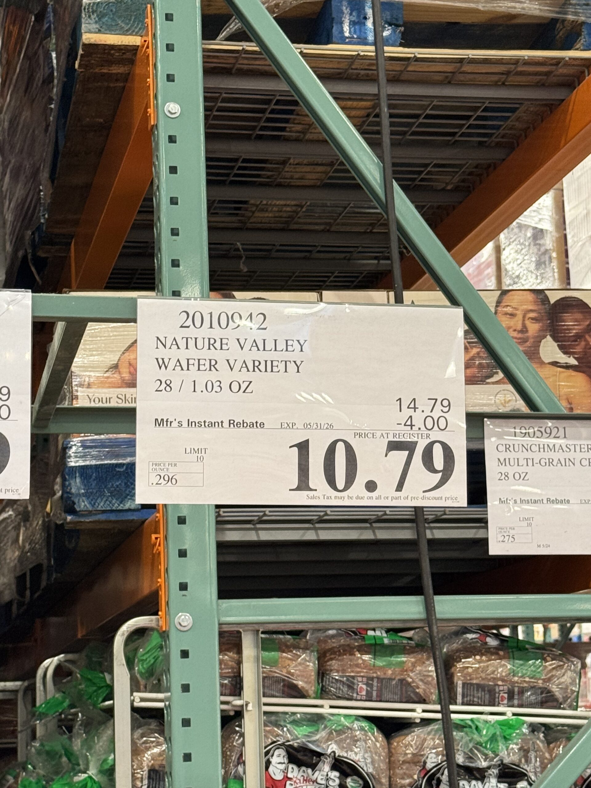 Nature Valley Crispy Creamy Wafer Bars - price tag