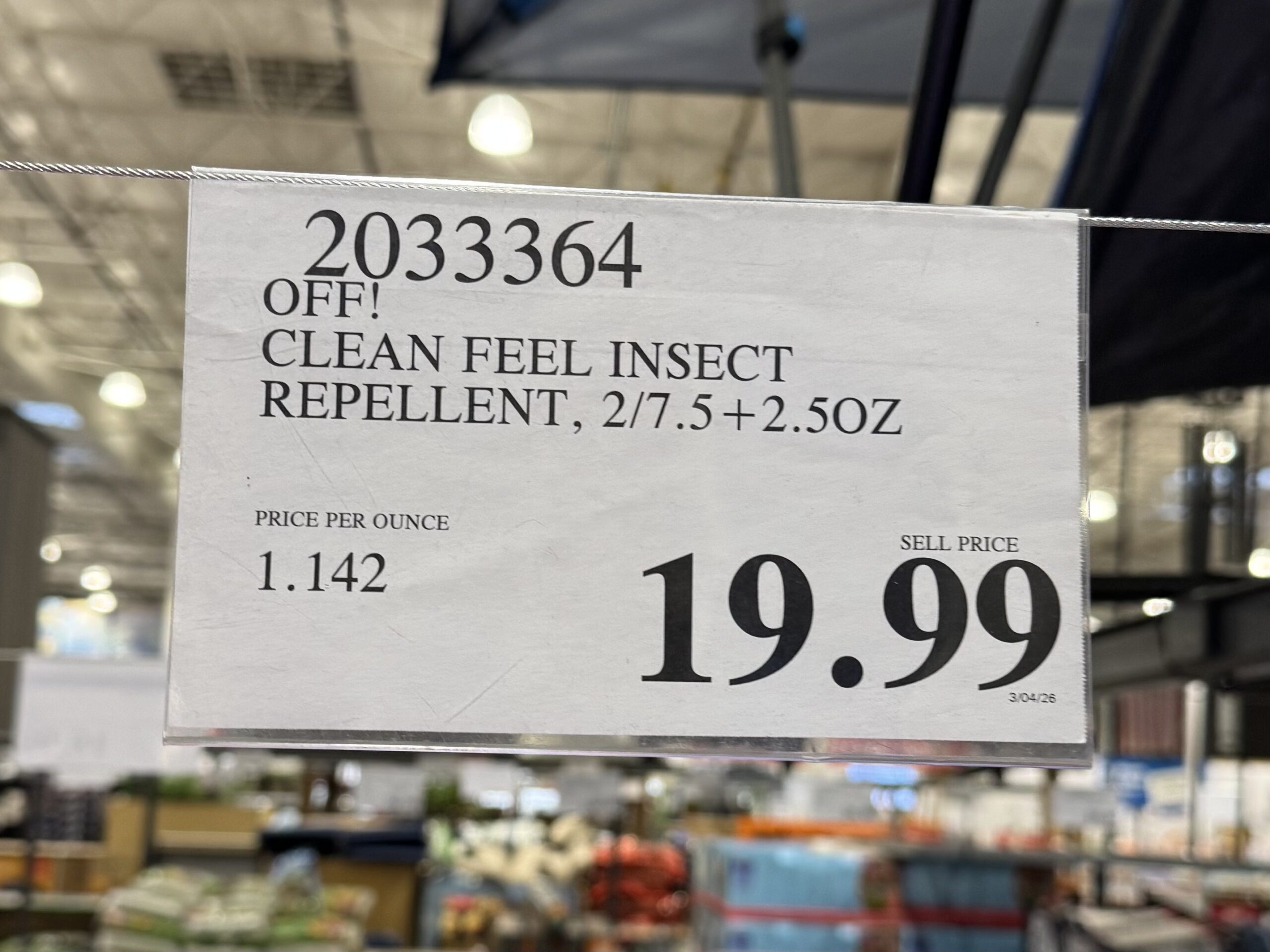 OFF! Clean Feel Insect Repellent I - price tag