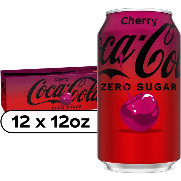 Coca-Cola Zero Sugar Cherry Soda Soft Drink Fridge Pack Cans, 12 fl oz, 12 Pack | $9.99 - $5.99
