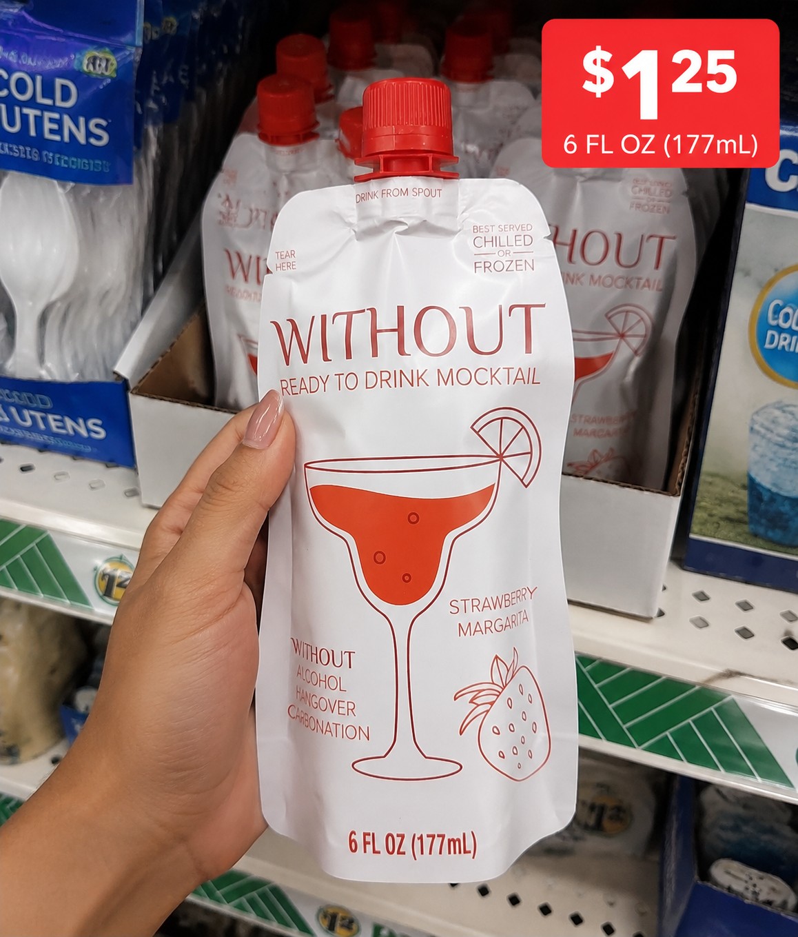 WITHOUT READY TO DRINK MOCKTAIL STRAWBERRY MARGARITA