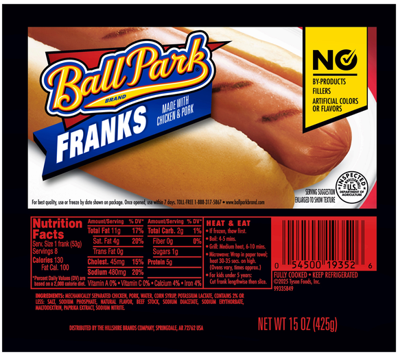 Ball Park Chicken & Pork Franks - 8 ct