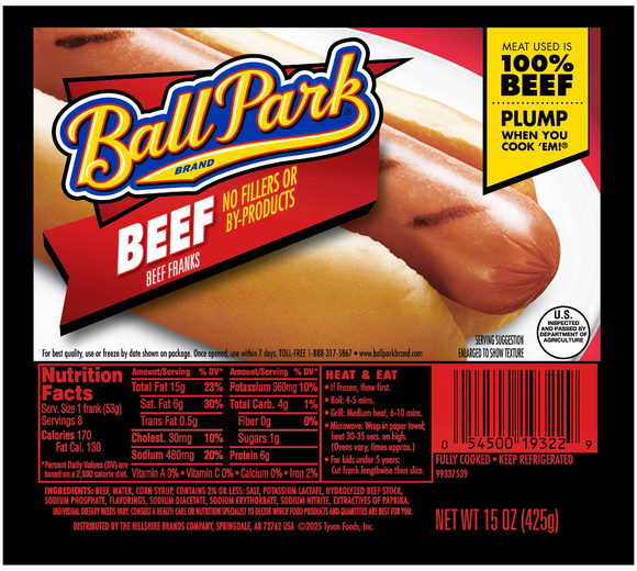 Ball Park Beef Franks - 8 ct