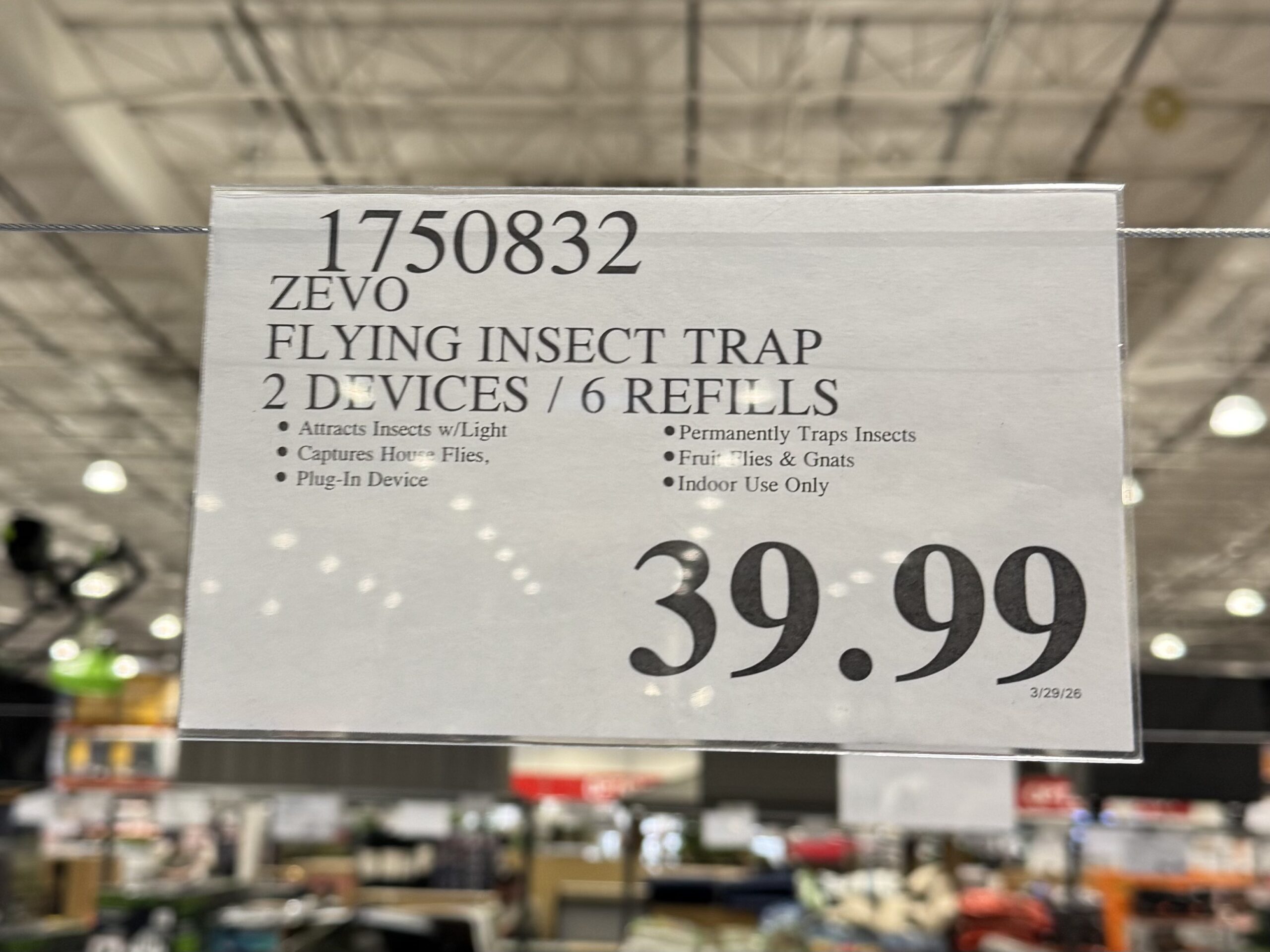 zevo FLYING INSECT TRAP - price tag