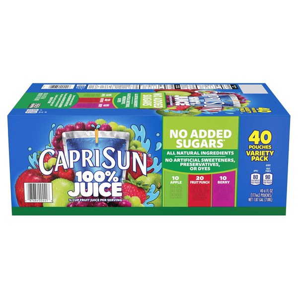 Capri Sun Juice Pouches Variety Pack (40-pack) — $8.98 (Exp: 05/31/26)