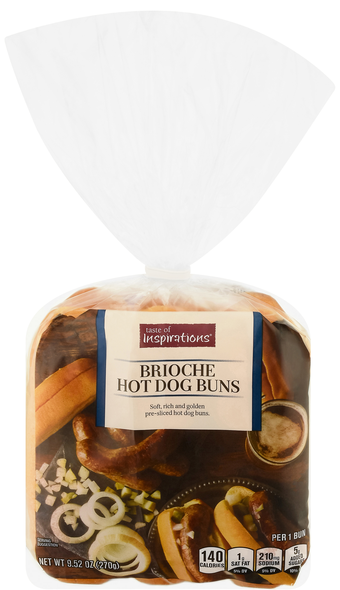 Taste of Inspirations Bakery Brioche Hot Dog Buns - 6 ct