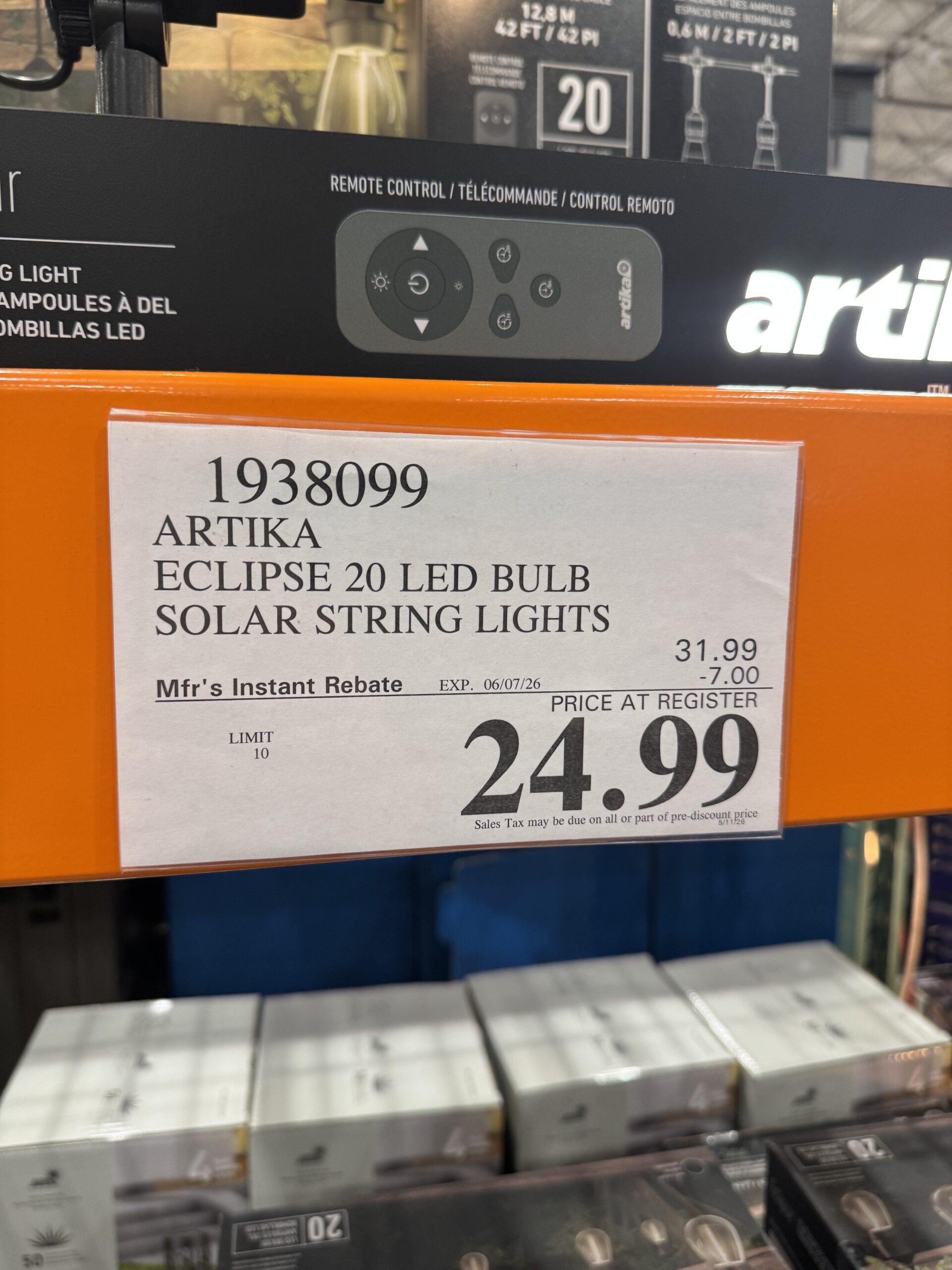 Artika Eclipse Solar String Lights - price tag