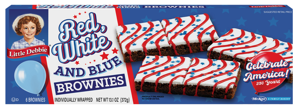 Little Debbie Red White & Blue Iced Brownies - 6 ct