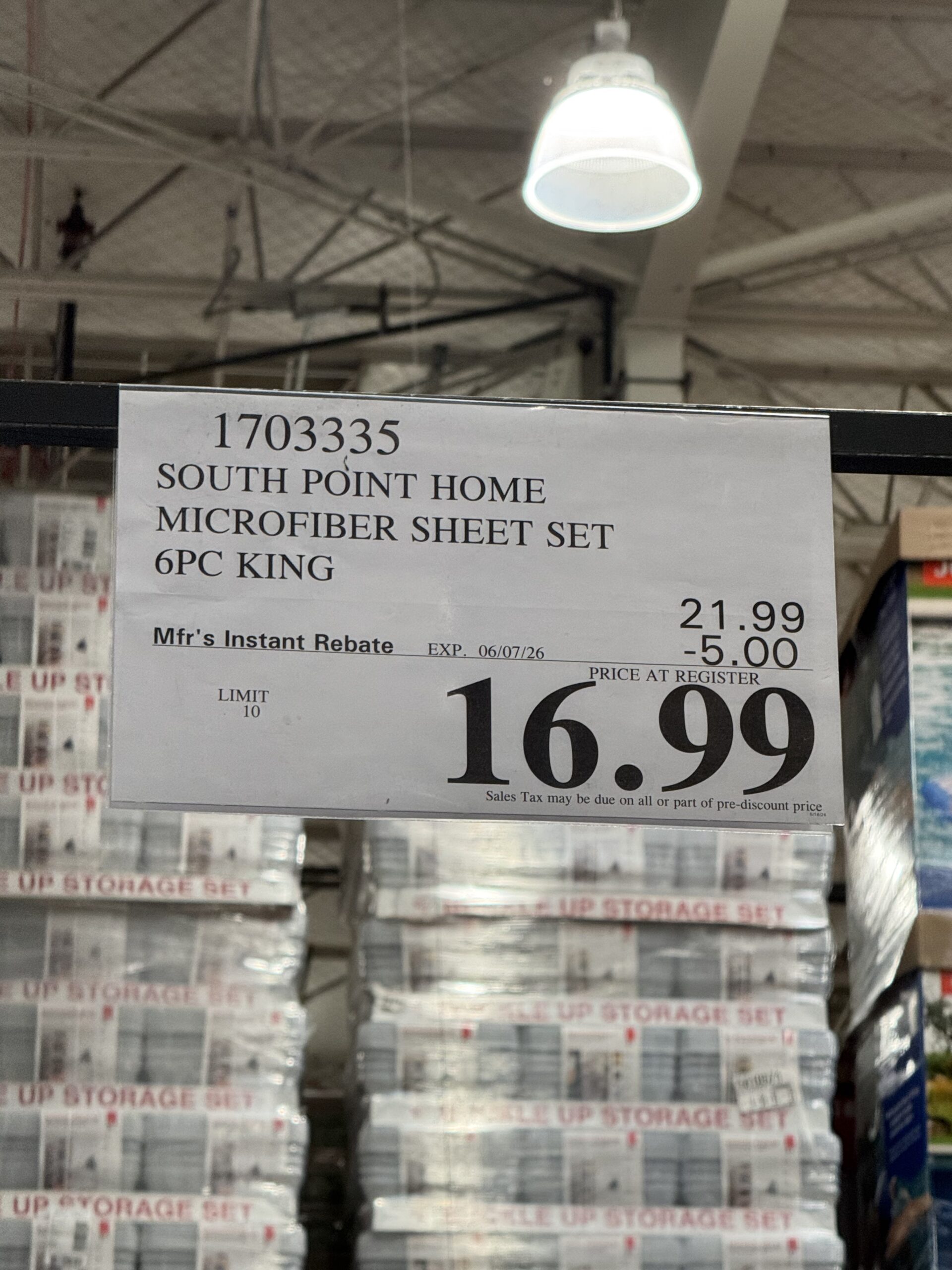 South Point King 6 Piece Sheet Set - price tag