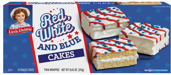 Little Debbie Red White & Blue Vanilla Snack Cakes - 10 ct
