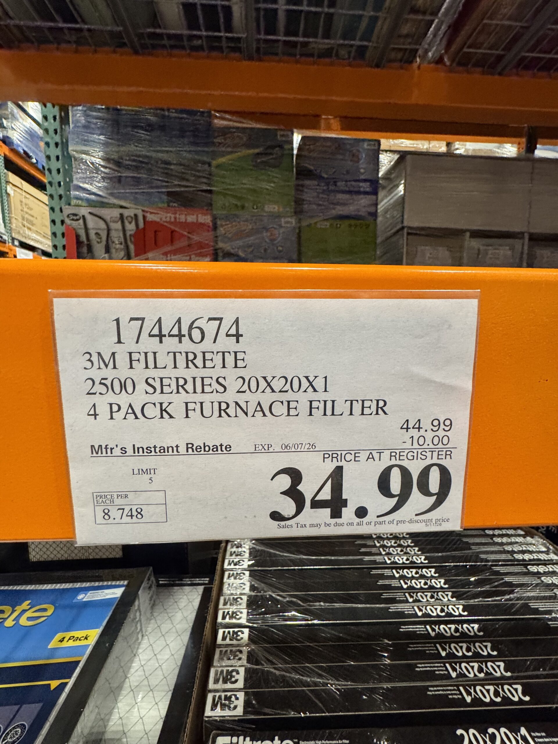 3M Filtrete 2500 Premium Allergen & Ultrafine Particles - price tag