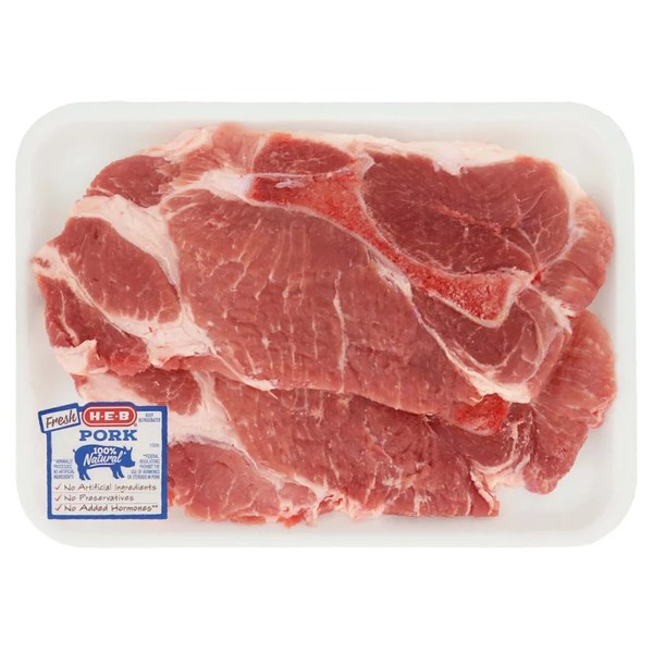 H-E-B Bone-in Boston Butt Pork Steaks: $4.71 - $4.12