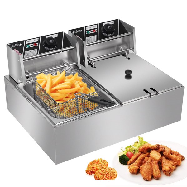 Zimtown Commercial 12L Dual Tank Electric Deep Fryer