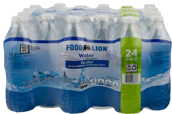 Food Lion Purified Drinking Water - 24 pk