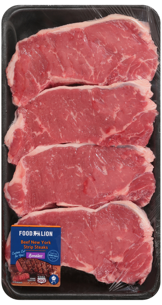 Food Lion Boneless Beef New York Strip Steak - 4 ct Fresh
