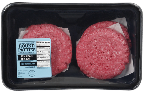 JBS 85% Lean 15% Fat Ground Beef Round Burger Patties - 4 ct Fresh
