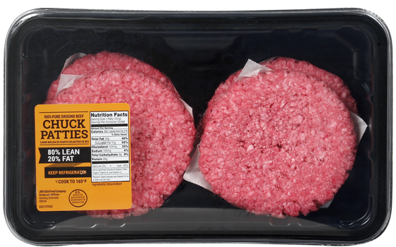 JBS 80% Lean 20% Fat Ground Beef Chuck Patties - 4 ct Fresh