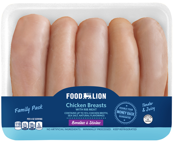 Food Lion Boneless Skinless Chicken Breasts Family Pack Fresh