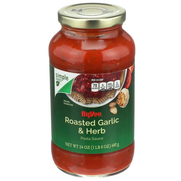 Hy-Vee Roasted Garlic & Herb Pasta Sauce | $1.99 - $1.28
