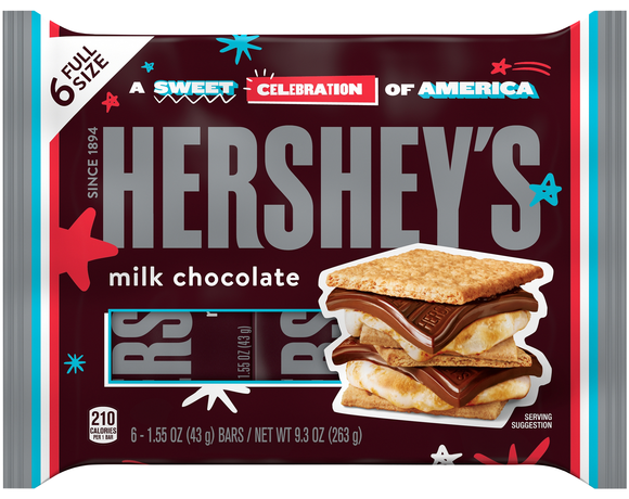Hershey's Milk Chocolate Candy Bars Full Size - 6 ct