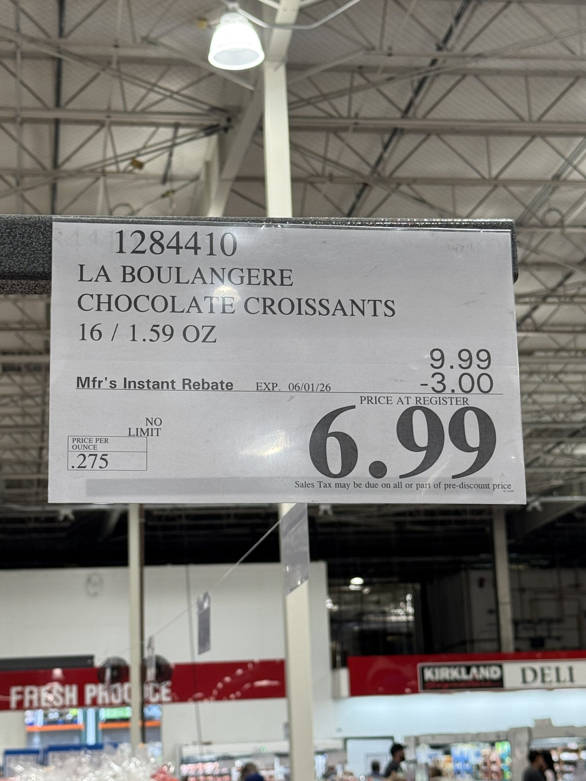 La Boulangère Pains au Chocolat - price tag