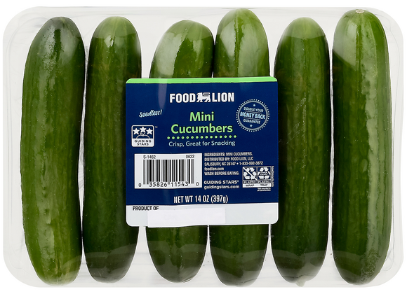 Food Lion Mini Cucumbers - 6 ct