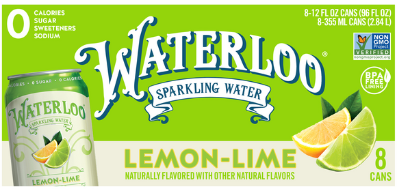 Waterloo Lemon Lime Sparkling Water - 8 pk