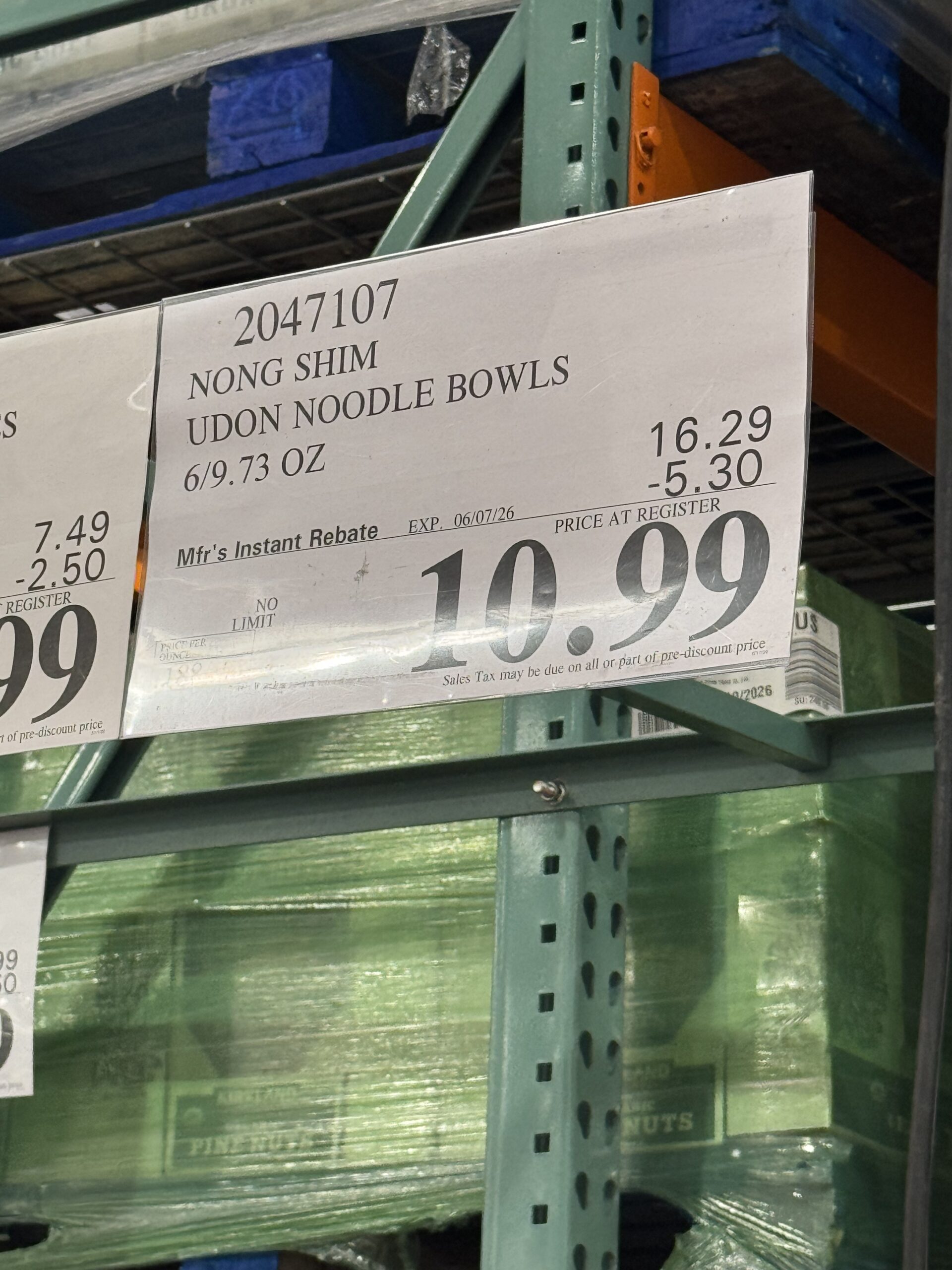 Nongshim Premium Udon Bowls - price tag
