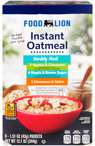 Food Lion Variety Instant Oatmeal Packets - 8 ct