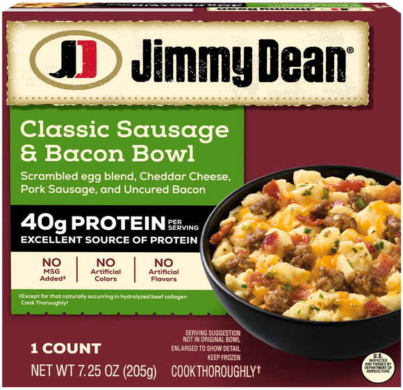 Jimmy Dean Classic Sausage Bacon & Egg Protein Breakfast Bowl Frozen