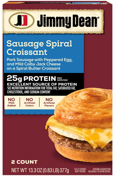 Jimmy Dean Protein Breakfast Sausage Croissant Sandwiches - 2 ct Frozen