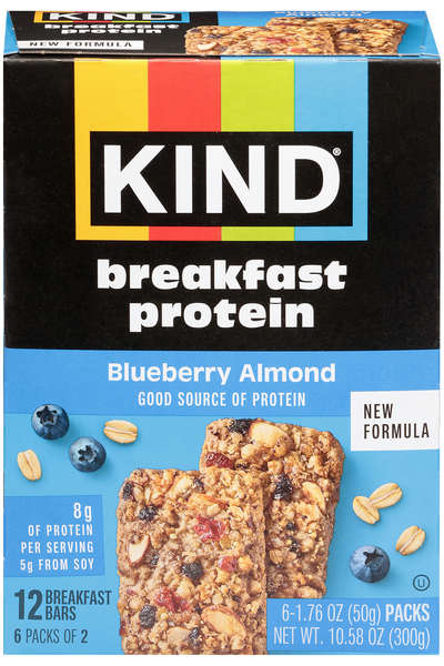Kind Blueberry Almond Protein Breakfast Bars - 12 ct