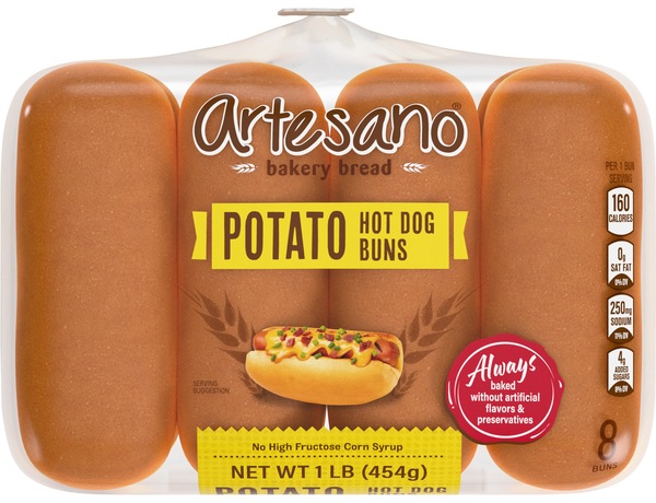 Sara Lee Artesano Potato Hot Dog Buns - 8 ct