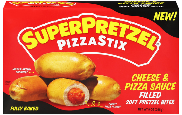 SuperPretzel PizzaStix Cheese & Sauce Filled Soft Pretzel Bites Frozen