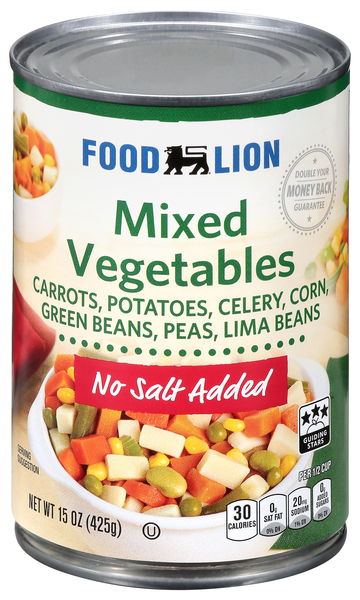 Food Lion No Salt Added Mixed Vegetables