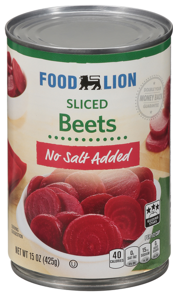 Food Lion No Salt Added Sliced Beets