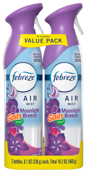Febreze AIR Mist Gain Moonlight Breeze Scent Freshener Trigger Spray - 2ct