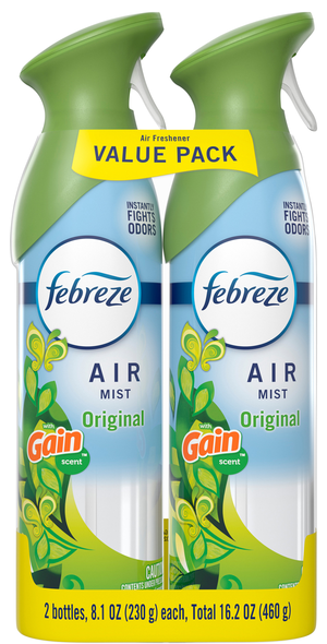 Febreze AIR Mist Original Gain Scent Freshener Trigger Spray - 2 ct
