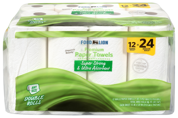 Food Lion 2-Ply White Premium Double Roll Paper Towels - 12 ct