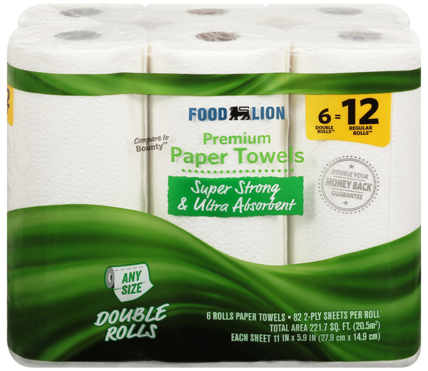 Food Lion 2-Ply White Premium Double Roll Paper Towels - 6 ct