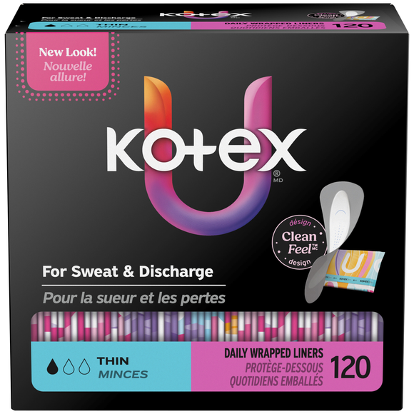Kotex Clean Feel Thin Daily Wrapped Liners