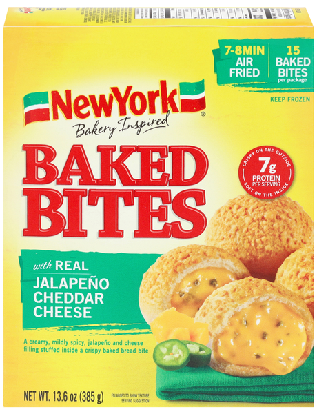 New York Jalapeno Cheddar Cheese Baked Bites - 15 ct Frozen